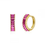 Colorful Zircon Earring Round Green Hoops Earrings For Women Boucle D?oreille