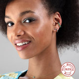 925 Silver Crystal Hoop Earrings Set for Women Turquoise Piercing Jewelry