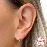 925 Silver CZ Ear Crawlers Stud Earrings Women Party Jewelry