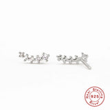 925 Silver CZ Ear Crawlers Stud Earrings Women Party Jewelry