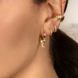 Silver Bee Zircon Huggie Earrings for Women Wedding Jewelry