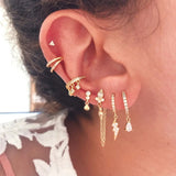 Silver Bee Zircon Huggie Earrings for Women Wedding Jewelry