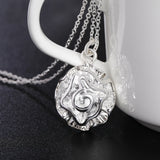 925 Silver Rose Pendant Necklace with 18inch O-chain