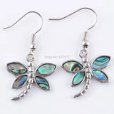 Abalone Shell Dragonfly Dangle Earrings For Women
