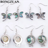 Abalone Shell Dragonfly Dangle Earrings For Women