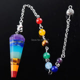 Rainbow 7 Chakra Layered Healing Dowsing Reiki Pendulum