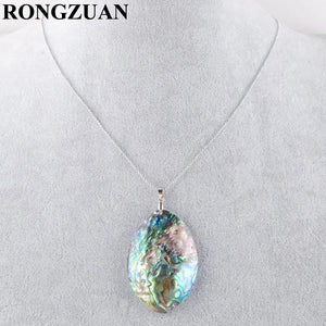 Abalone Shell Beads Pendant Necklace Chain 18 inches Women Jewelry