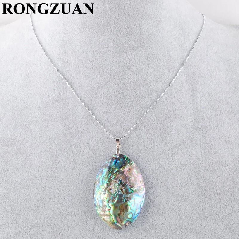 Abalone Shell Beads Pendant Necklace Chain 18 inches Women Jewelry