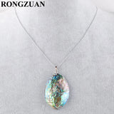 Abalone Shell Beads Pendant Necklace Chain 18 inches Women Jewelry