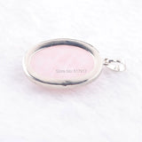 Rose Quartz Oval Reiki Chakra Chain Necklace Pendant
