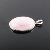 Rose Quartz Oval Reiki Chakra Chain Necklace Pendant
