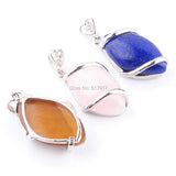 Natural Stones Pendulum Pendant Lapis Aventurine Amethyst Rose Crystal