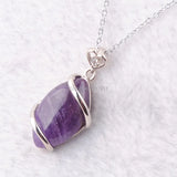 Natural Amethysts Stone Horse Eye Reiki Chakra Pendant