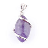 Natural Amethysts Stone Horse Eye Reiki Chakra Pendant