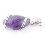 Natural Amethysts Stone Horse Eye Reiki Chakra Pendant