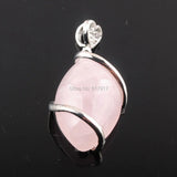 Rose Quartz Stone Horse Eye Chakra Pendant Necklace