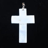 Zelanian Abalone Shell Pearl Cross Pendant Necklace