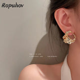 925 Silver Needle Hollow Out Earrings Personalized Female