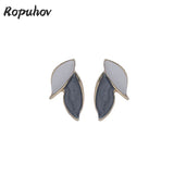 ZA S925 Silver Leaf Earrings French Style