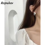 ZA S925 Silver Leaf Earrings French Style
