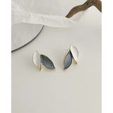 ZA S925 Silver Leaf Earrings French Style
