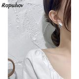 ZA S925 Silver Leaf Earrings French Style