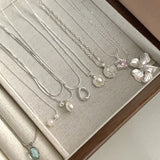 Moonstone Necklace Collarbone Chain Zircon Pendant for Women