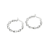 925 Silver Twist Circle Earrings High Fine Jewelry