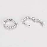 S925 Sterling Silver Small Smooth Hoop Earrings Hip Hop Style