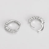 S925 Sterling Silver Small Smooth Hoop Earrings Hip Hop Style