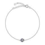 925 Silver Evil Eye Charm Bracelet Women Hamsa Good Luck CZ