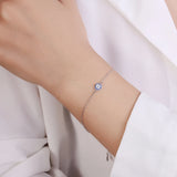 925 Silver Evil Eye Charm Bracelet Women Hamsa Good Luck CZ