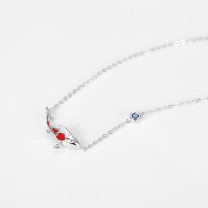 925 Silver Enamel Fish Necklace Pendant Ocean Animal Jewelry for Women