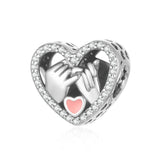 925 Silver LOVE Heart Zircon DIY Charms for Bracelets & Necklaces