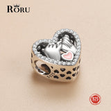 925 Silver LOVE Heart Zircon DIY Charms for Bracelets & Necklaces
