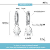 925 Silver CZ Ear Shell Hoop Earrings for Women