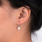 925 Silver CZ Ear Shell Hoop Earrings for Women