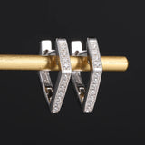925 Silver Hoops Rhombus Earrings for Women Wedding Party