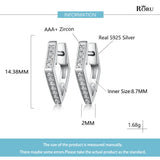 925 Silver Hoops Rhombus Earrings for Women Wedding Party