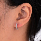 925 Silver Hoops Rhombus Earrings for Women Wedding Party