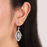 Boho Geometric Drop Earrings 925 Sterling Silver Indian Jewelry 45mm*19mm