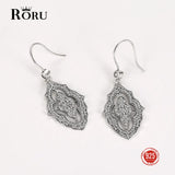 Boho Geometric Drop Earrings 925 Sterling Silver Indian Jewelry 45mm*19mm