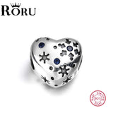 925 Sterling Silver Sparkling Charm Bracelet with Star Heart Snowflake Beads