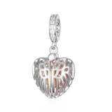 Heart Shaped Necklace Pendant 925 Silver Charm Bead DIY Making