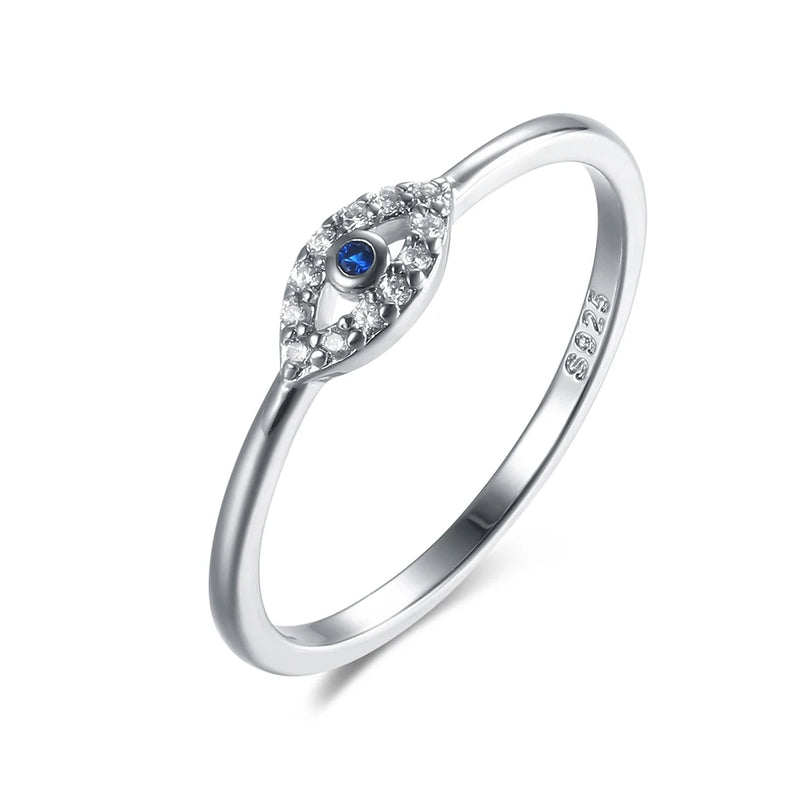 925 Silver Lucky Eye Ring CZ Wedding Rings Women Turkey Jewelry Christmas