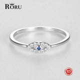 925 Silver Lucky Eye Ring CZ Wedding Rings Women Turkey Jewelry Christmas