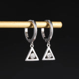 Geometric Earrings 925 Sterling Silver CZ Hoop Earrings for Women