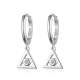 Geometric Earrings 925 Sterling Silver CZ Hoop Earrings for Women
