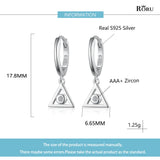 Geometric Earrings 925 Sterling Silver CZ Hoop Earrings for Women