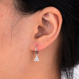 Geometric Earrings 925 Sterling Silver CZ Hoop Earrings for Women